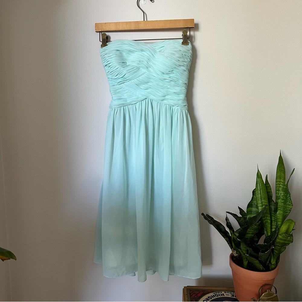 Chiffon overlay midi tea length bridesmaid / grad dress - Picture 8 of 11
